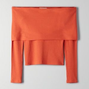 Aritzia Babaton SCALA LONGSLEEVE in Orange